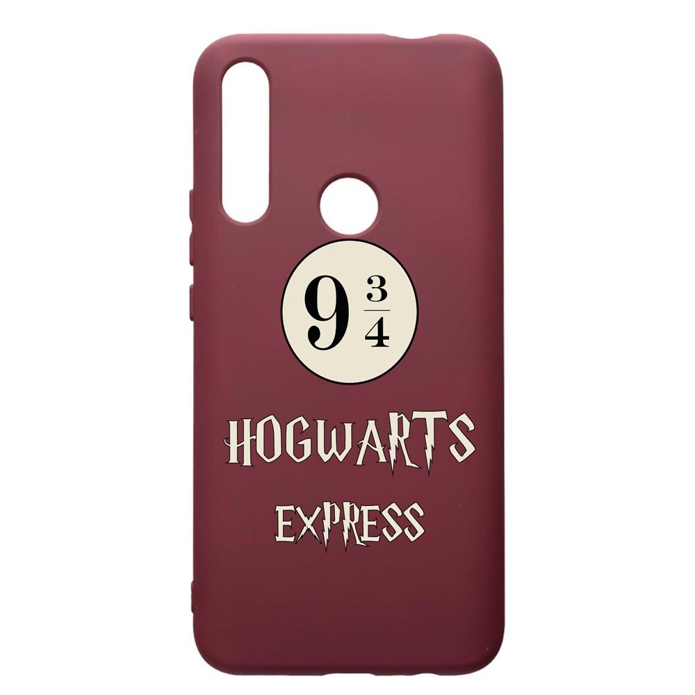 Husa Premium Silicon compatibila cu Huawei P Smart Z, Hogwarts Express, cu interiorul din material textil, protectie camera, Burgundy, PBR862