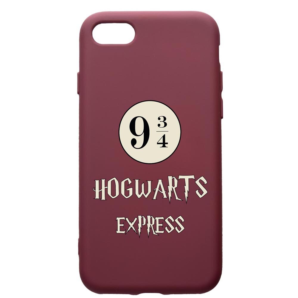 Husa Premium Silicon compatibila cu Apple iPhone SE 2 / iPhone 8 / iPhone 7, Hogwarts Express, cu interiorul din material textil, protectie camera, Burgundy, PBR862