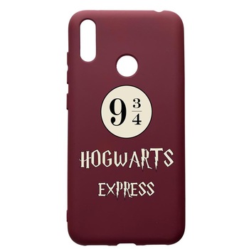 Husa Premium Silicon compatibila cu Huawei Y7 2019, Hogwarts Express, cu interiorul din material textil, protectie camera, Burgundy, PBR862 Husa Premium Silicon compatibila cu Huawei Y7 2019, Hogwarts Express, cu interiorul din material textil, protectie camera, Burgundy, PBR862