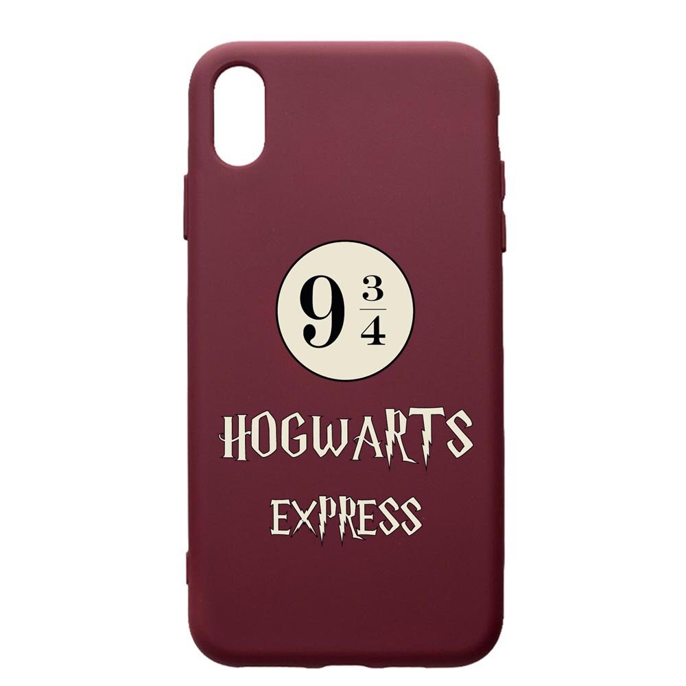 Husa Premium Silicon compatibila cu Apple iPhone XS Max, Hogwarts Express, cu interiorul din material textil, protectie camera, Burgundy, PBR862