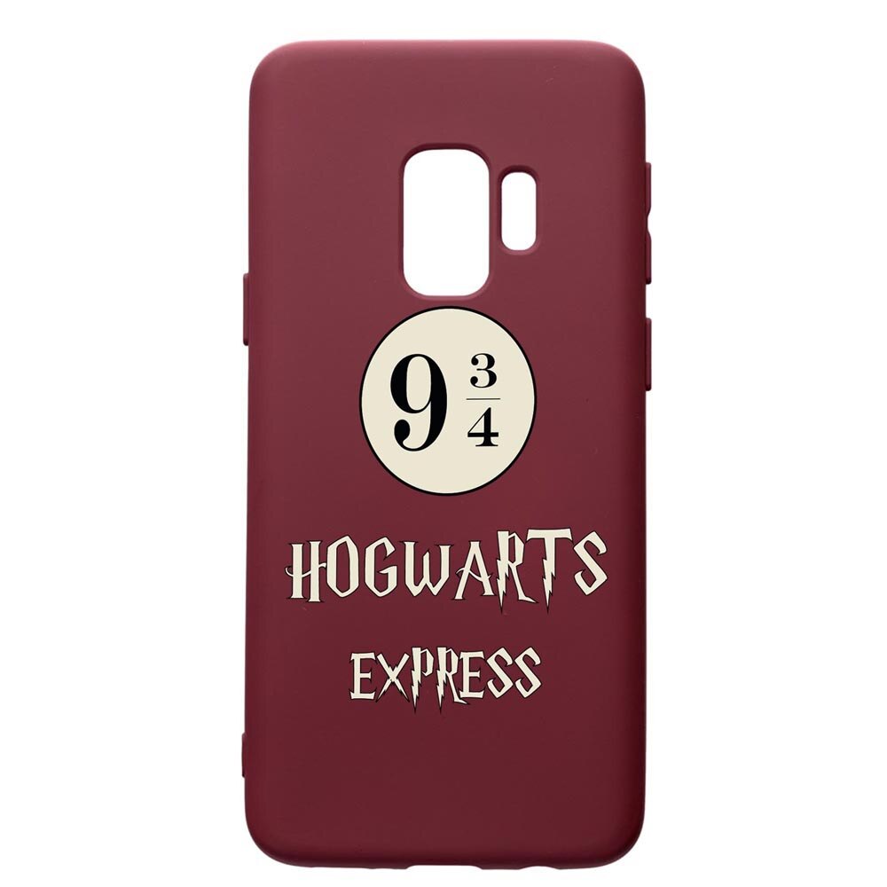 Husa Premium Silicon compatibila cu Samsung Galaxy S9, Hogwarts Express, cu interiorul din material textil, protectie camera, Burgundy, PBR862