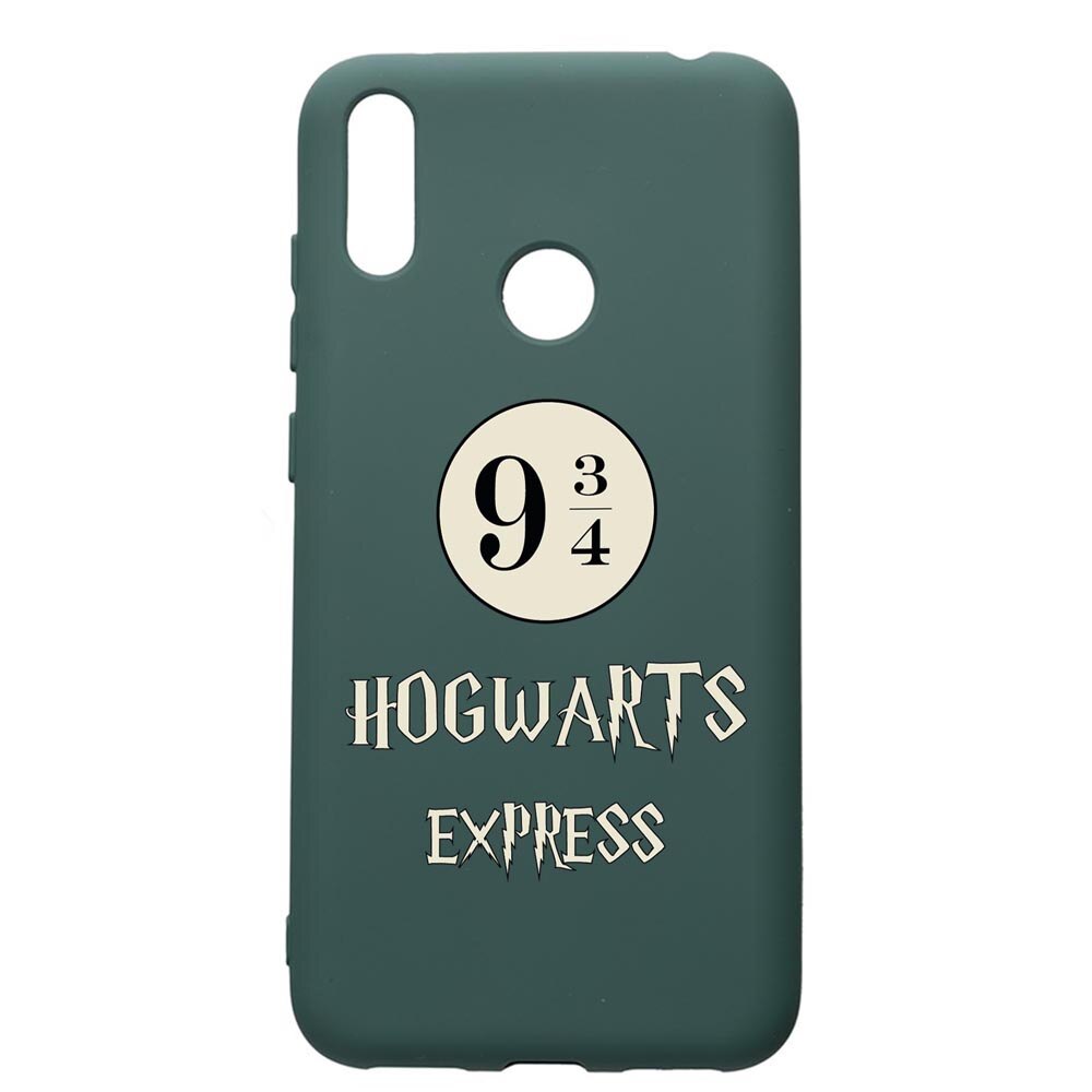 Husa Premium Silicon Compatibila Cu Huawei Y7 2019, Hogwarts Express, cu interiorul din material textil, protectie camera, Forest Green, PFG862