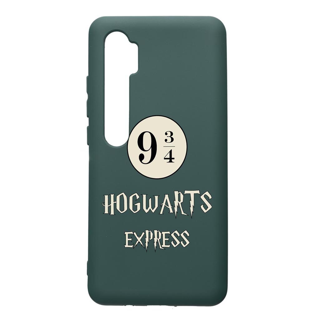 Husa Premium Silicon Compatibila Cu Xiaomi Mi Note 10, Hogwarts Express, cu interiorul din material textil, protectie camera, Forest Green, PFG862
