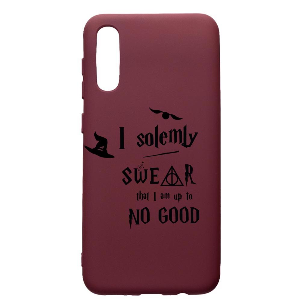 Husa Premium Silicon compatibila cu Samsung Galaxy A30S, Solemly Swear, cu interiorul din material textil, protectie camera, Burgundy, PBR860