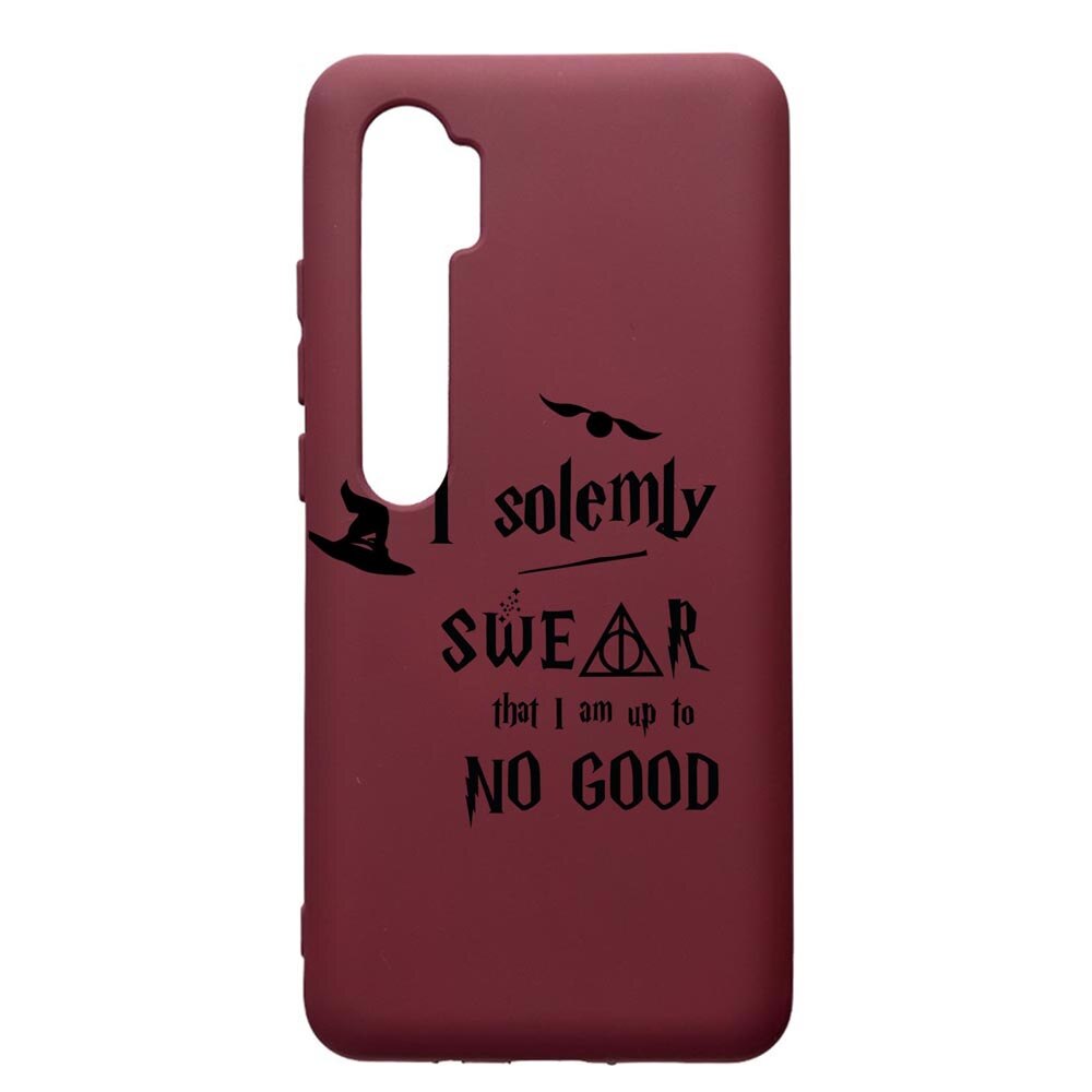 Husa Premium Silicon compatibila cu Xioami Mi Note 10, Solemly Swear, cu interiorul din material textil, protectie camera, Burgundy, PBR860