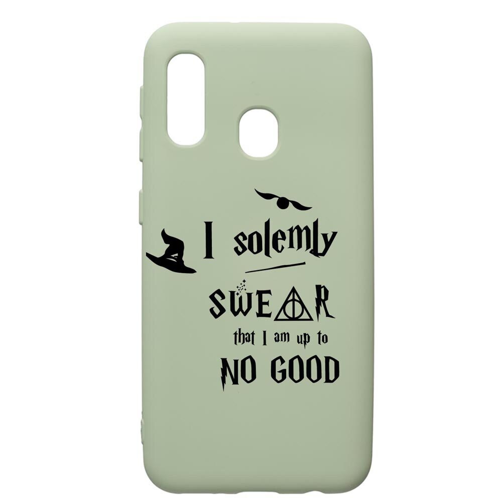 Husa Premium Silicon Compatibila Cu Samsung Galaxy A40, Solemly Swear, cu interiorul din material textil, protectie camera, Beryl, PGR860