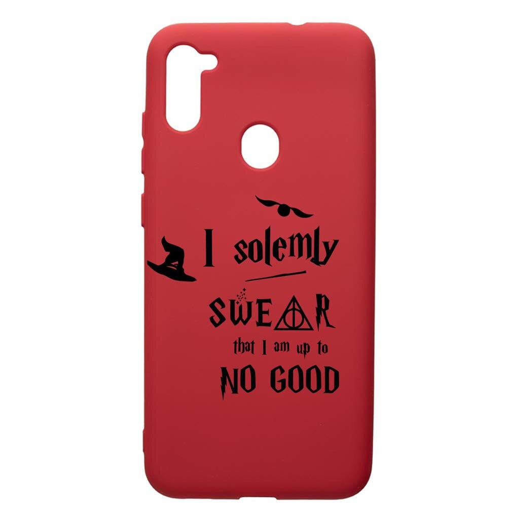 Husa Premium Silicon Compatibila Cu Samsung Galaxy A11, Solemly Swear, silicon, cu interiorul din material textil, protectie camera, Red, PR860