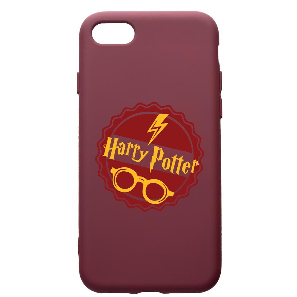 Husa Premium Silicon compatibila cu Apple iPhone SE 2 / iPhone 8 / iPhone 7, Harry Potter Thunder, cu interiorul din material textil, protectie camera, Burgundy, PBR864