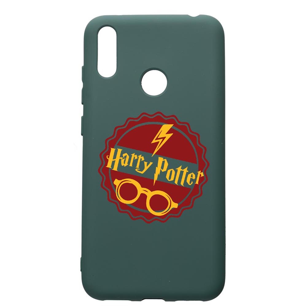 Husa Premium Silicon Compatibila Cu Huawei Y7 2019, Harry Potter Thunder, cu interiorul din material textil, protectie camera, Forest Green, PFG864