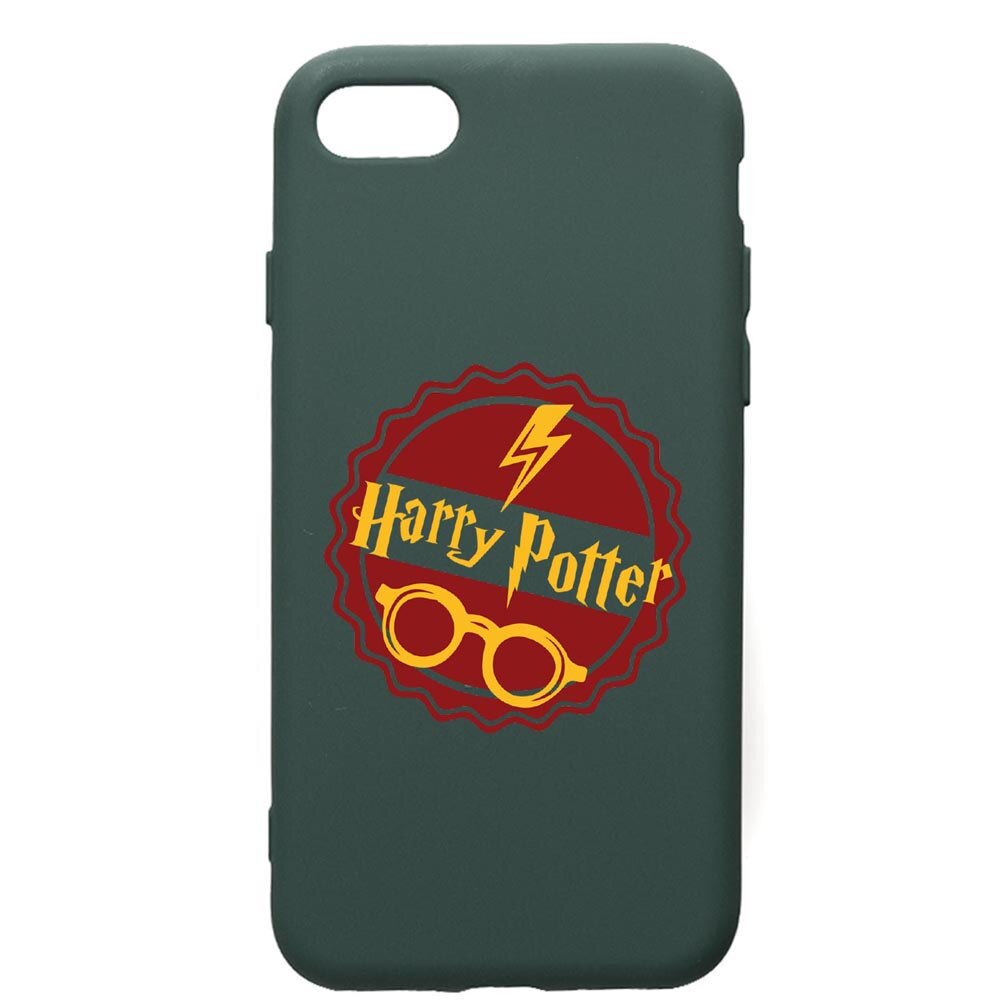 Husa Premium Silicon Compatibila Cu Apple iPhone SE 2 / iPhone 8 / iPhone 7, Harry Potter Thunder, cu interiorul din material textil, protectie camera, Forest Green, PFG864