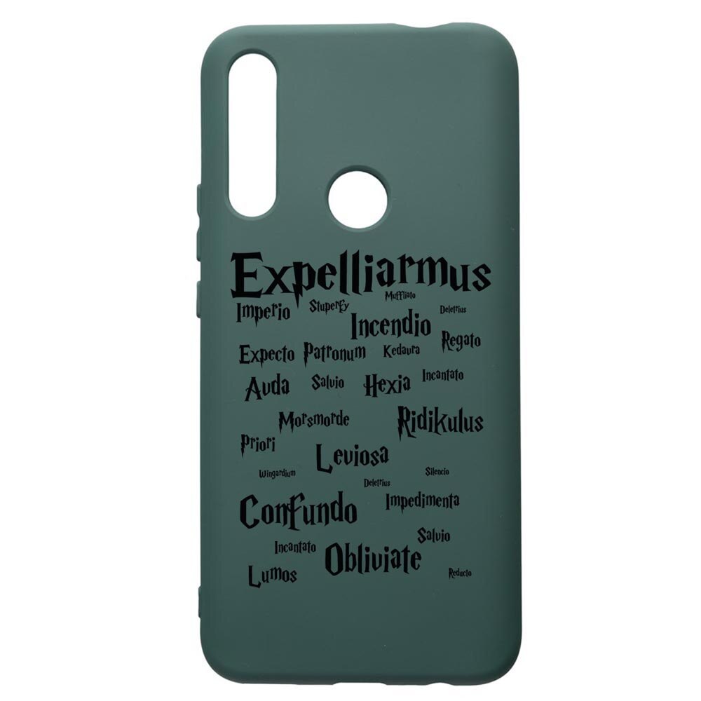 Husa Premium Silicon Compatibila Cu Huawei P Smart Z, Harry Potter Spells, cu interiorul din material textil, protectie camera, Forest Green, PFG865