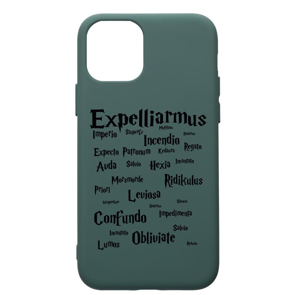 Husa Premium Silicon Compatibila Cu Apple iPhone 11 Pro Max, Harry Potter Spells, cu interiorul din material textil, protectie camera, Forest Green, PFG865