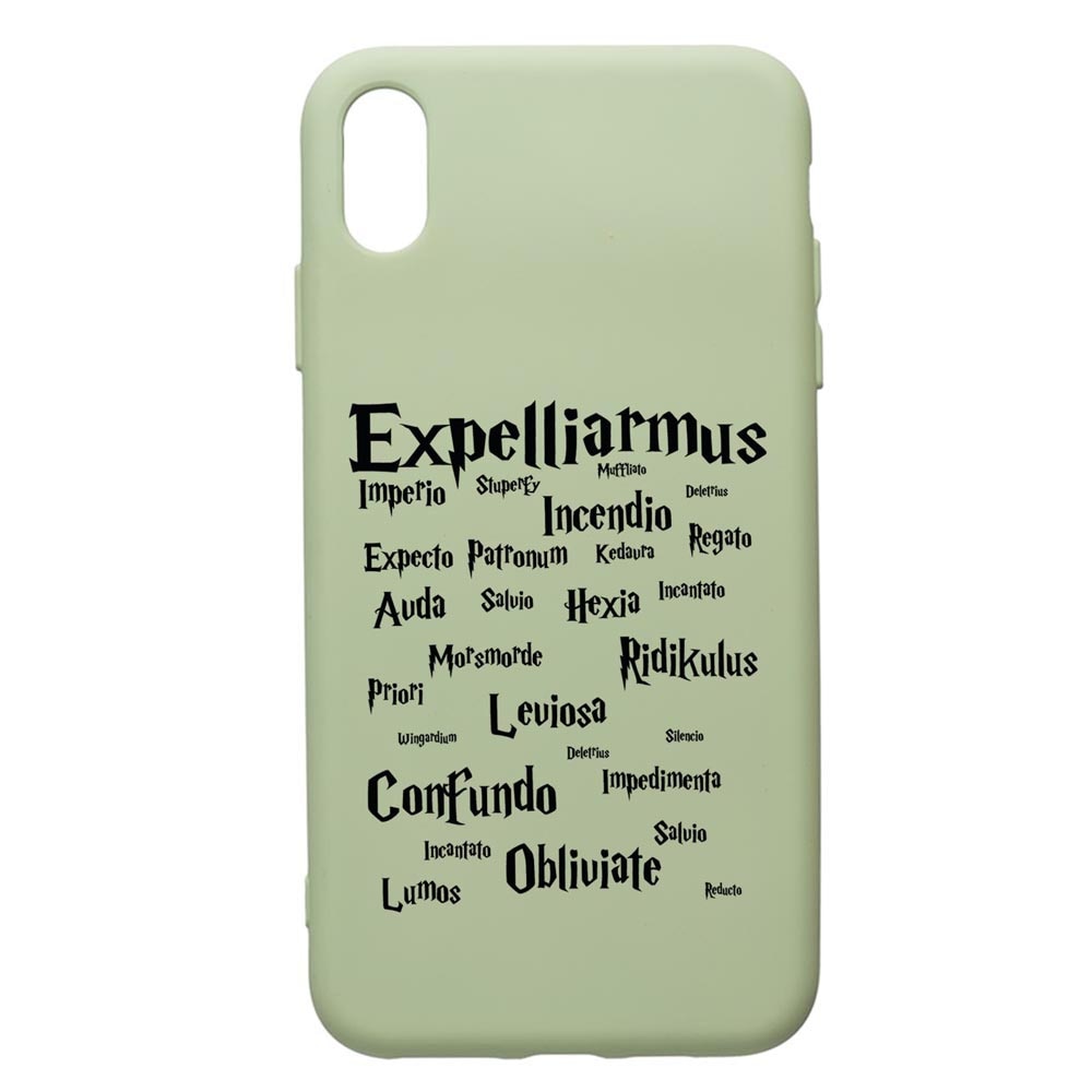 Husa Premium Silicon Compatibila Cu Samsung Galaxy A10, Harry Potter Spells, cu interiorul din material textil, protectie camera, Beryl, PGR865