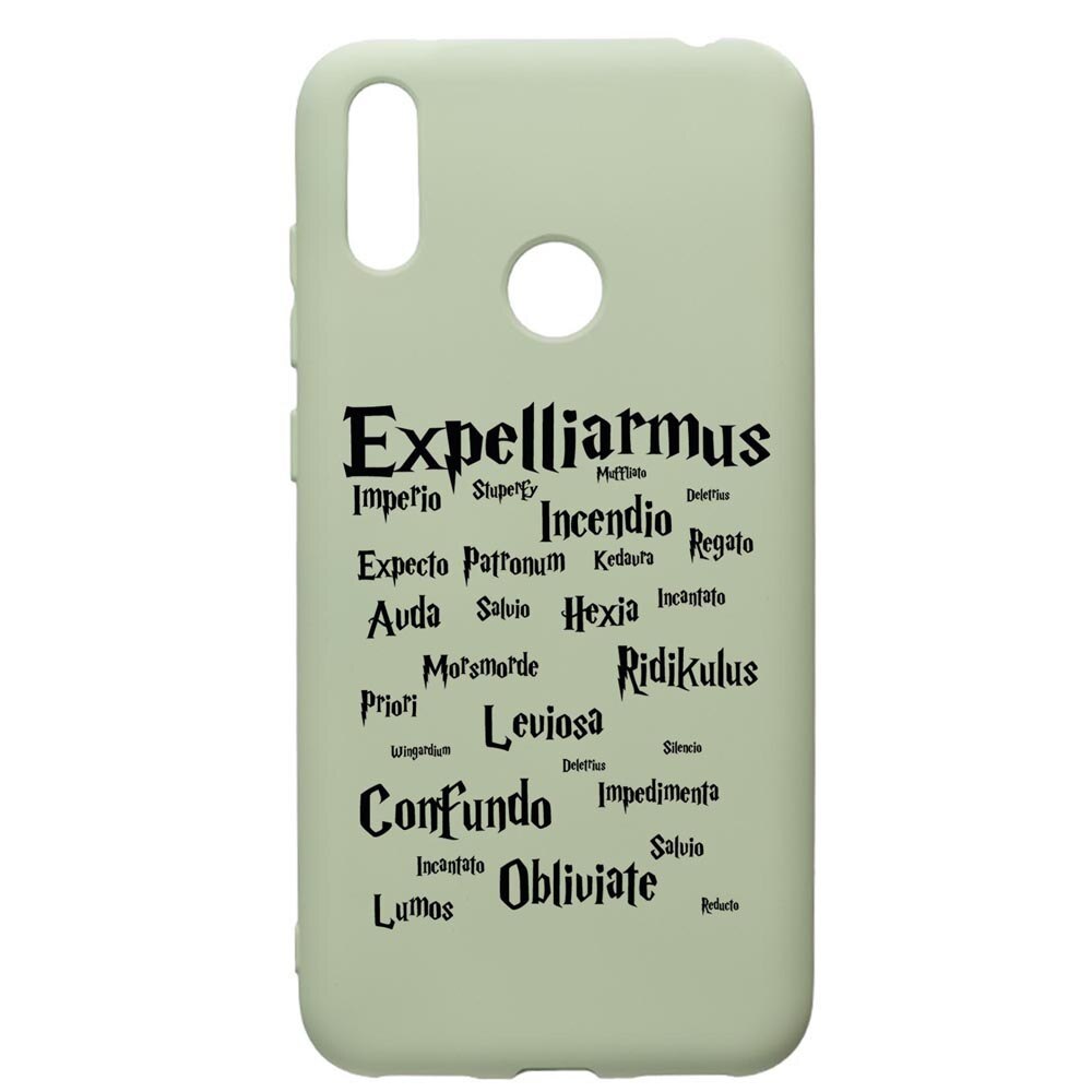 Husa Premium Silicon Compatibila Cu Huawei Y7 2019, Harry Potter Spells, cu interiorul din material textil, protectie camera, Beryl, PGR865