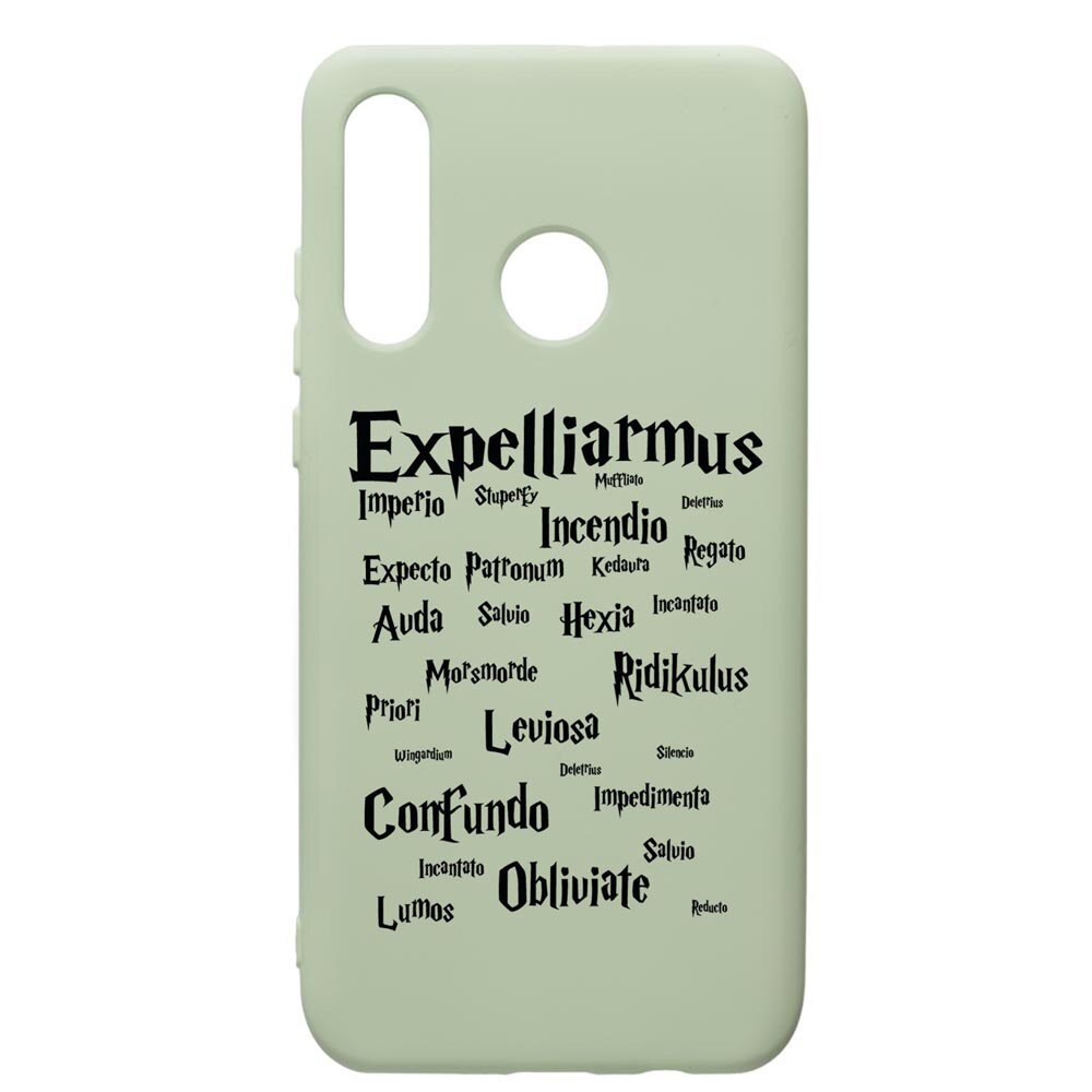 Husa Premium Silicon Compatibila Cu Huawei P30 Lite, Harry Potter Spells, cu interiorul din material textil, protectie camera, Beryl, PGR865
