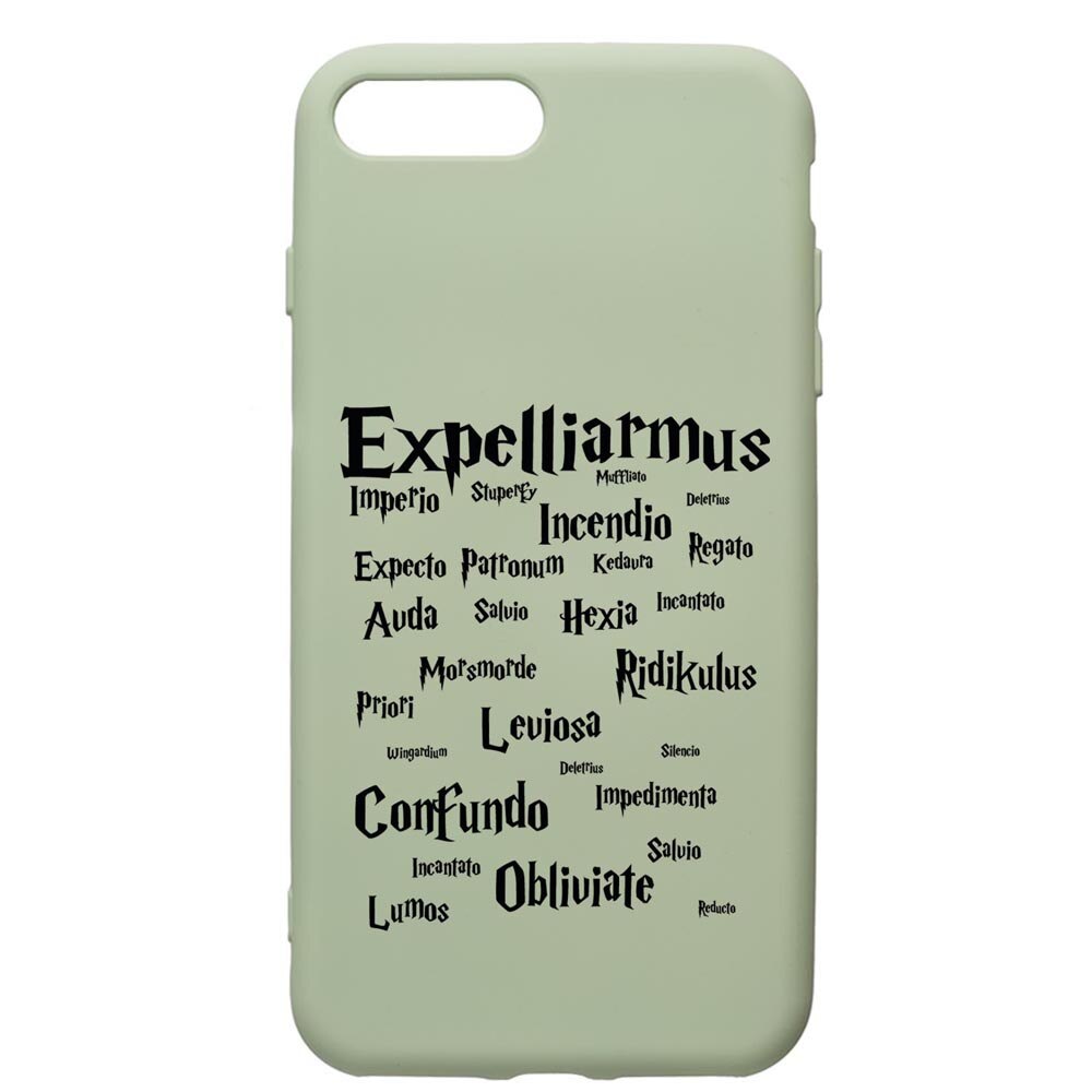 Husa Premium Silicon Compatibila Cu Apple iPhone 8 Plus / iPhone 7 Plus, Harry Potter Spells, cu interiorul din material textil, protectie camera, Beryl, PGR865