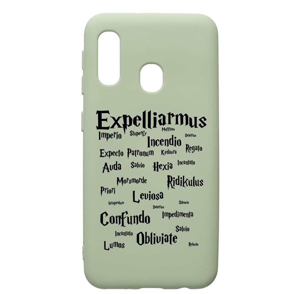 Husa Premium Silicon Compatibila Cu Samsung Galaxy A20e, Harry Potter Spells, cu interiorul din material textil, protectie camera, Beryl, PGR865