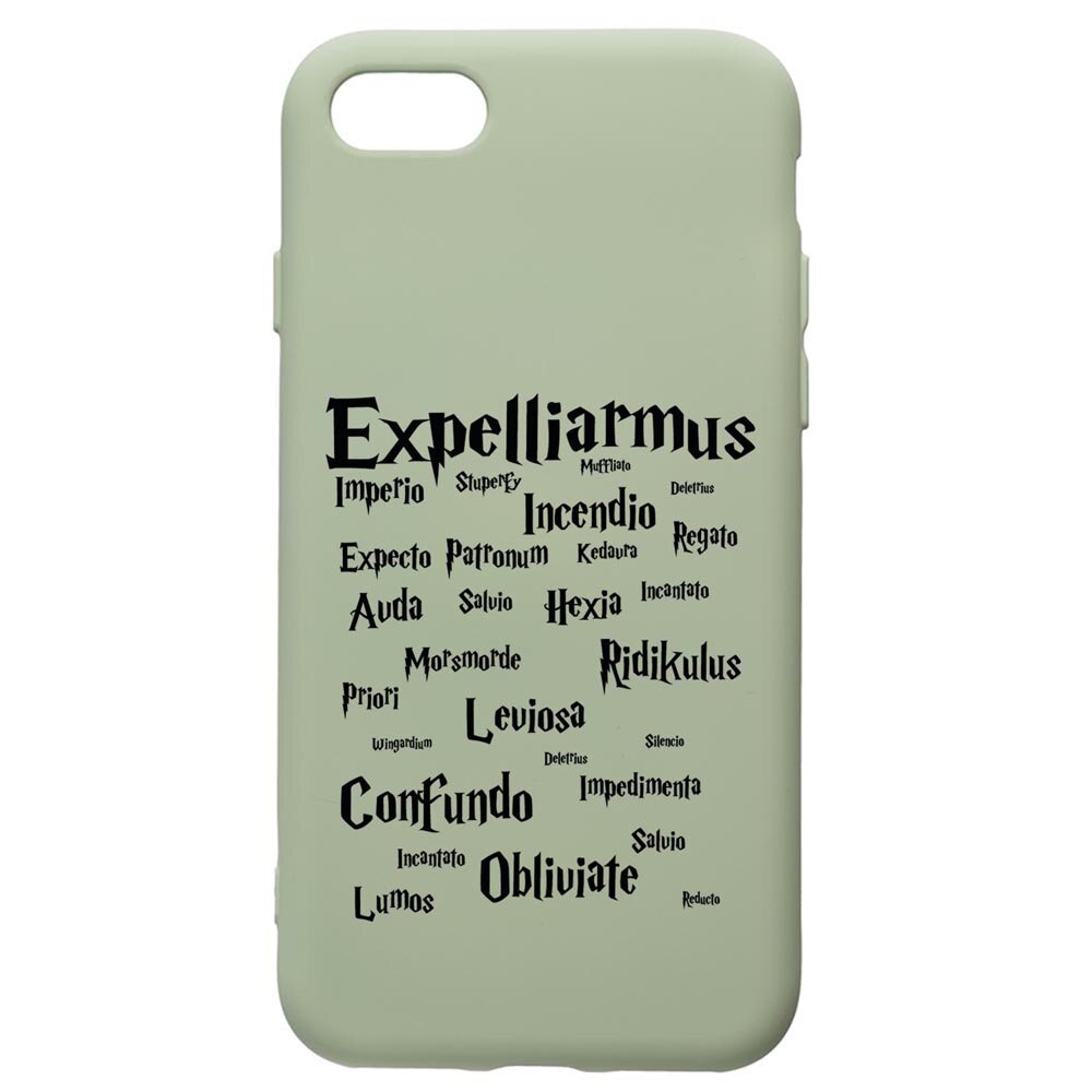 Husa Premium Silicon Compatibila Cu Apple iPhone SE 2 / iPhone 8 / iPhone 7, Harry Potter Spells, cu interiorul din material textil, protectie camera, Beryl, PGR865
