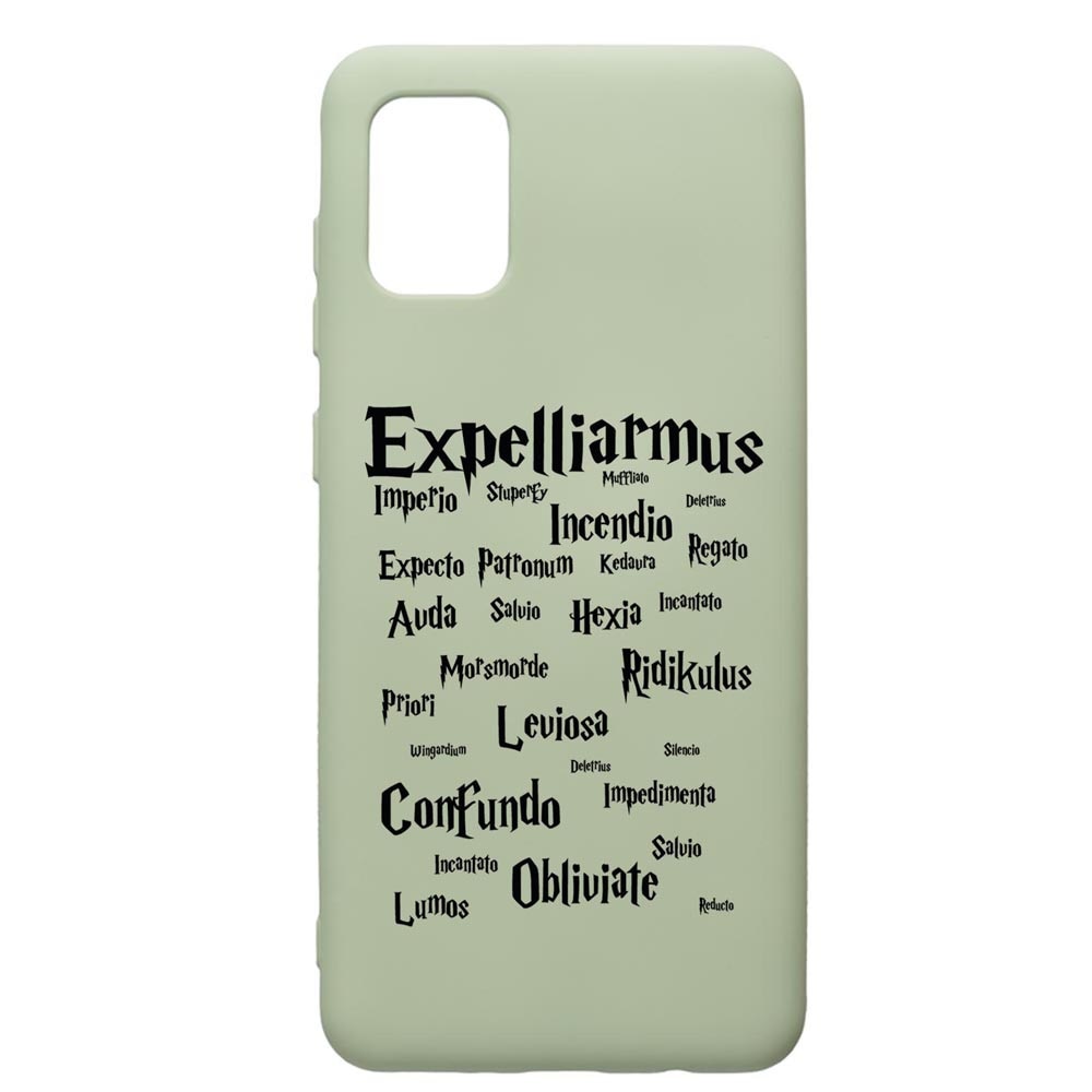 Husa Premium Silicon Compatibila Cu Samsung Galaxy A71, Harry Potter Spells, cu interiorul din material textil, protectie camera, Beryl, PGR865