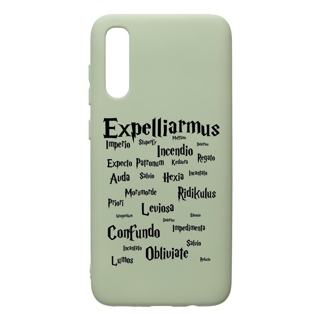Husa Premium Silicon Compatibila Cu Samsung Galaxy A70, Harry Potter Spells, cu interiorul din material textil, protectie camera, Beryl, PGR865