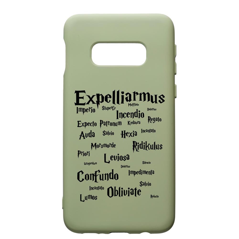 Husa Premium Silicon Compatibila Cu Samsung Galaxy S10, Harry Potter Spells, cu interiorul din material textil, protectie camera, Beryl, PGR865