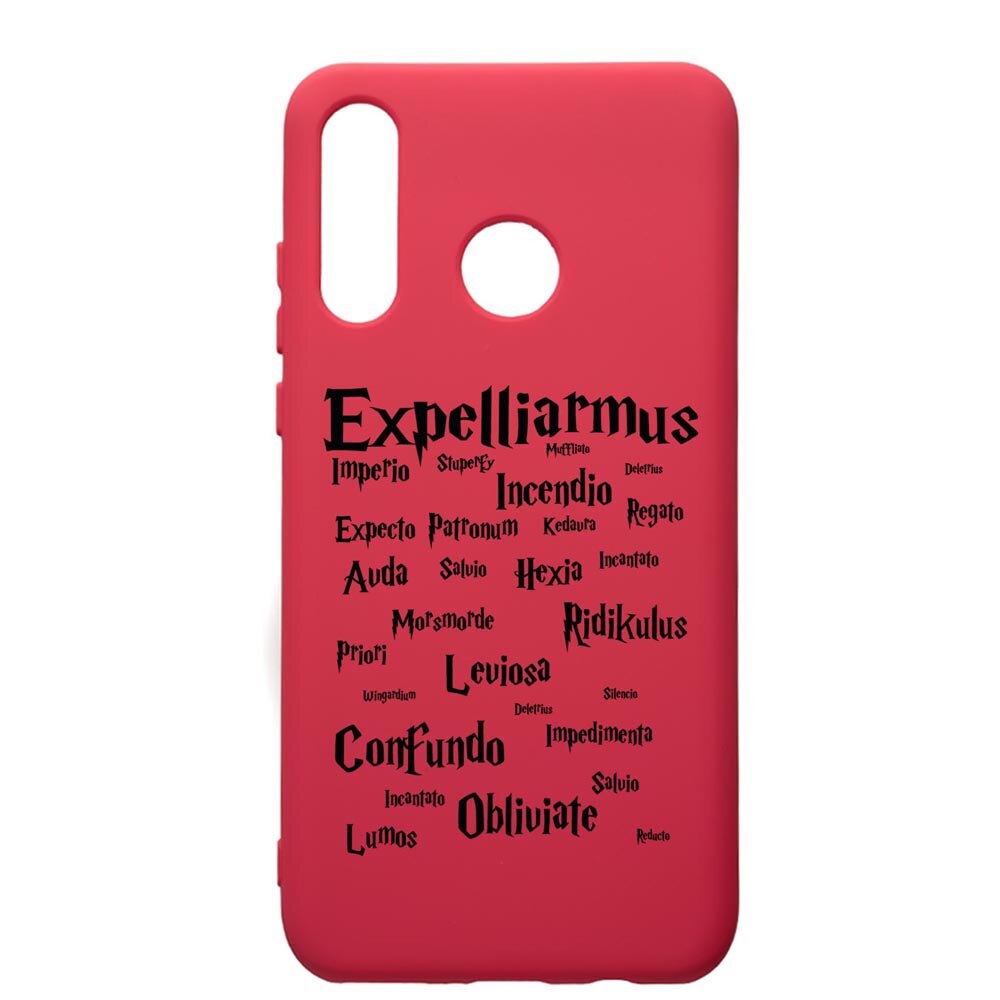 Husa Premium Silicon Compatibila Cu Huawei P30 Lite, Harry Potter Spells, silicon, cu interiorul din material textil, protectie camera, Maroon, PM865