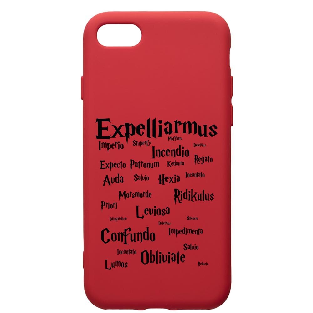 Husa Premium Silicon Compatibila Cu Apple iPhone SE 2 / iPhone 8 / iPhone 7, Harry Potter Spells, silicon, cu interiorul din material textil, protectie camera, Red, PR865
