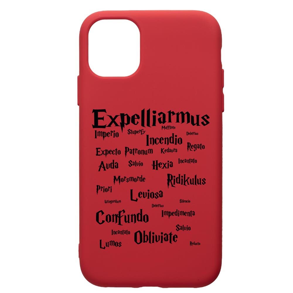 Husa Premium Silicon Compatibila Cu Apple iPhone 11 Pro, Harry Potter Spells, silicon, cu interiorul din material textil, protectie camera, Red, PR865
