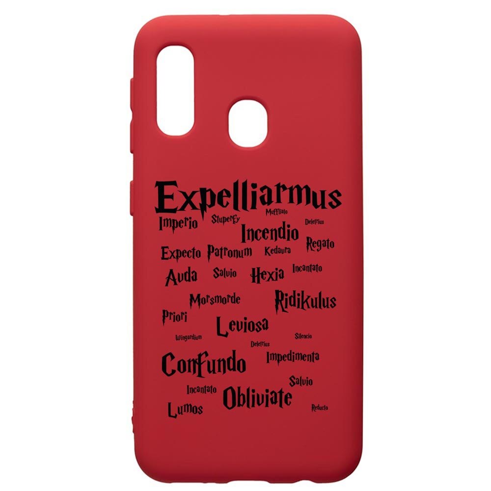 Husa Premium Silicon Compatibila Cu Samsung Galaxy A40, Harry Potter Spells, silicon, cu interiorul din material textil, protectie camera, Red, PR865