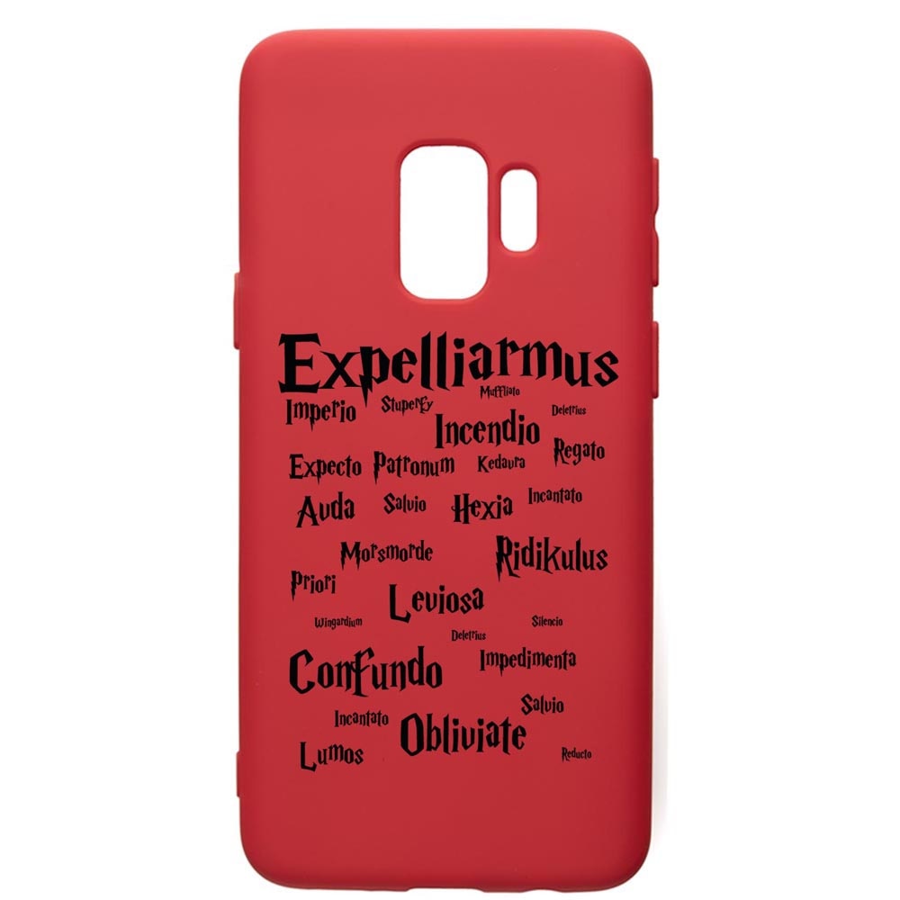 Husa Premium Silicon Compatibila Cu Samsung Galaxy S9, Harry Potter Spells, silicon, cu interiorul din material textil, protectie camera, Red, PR865