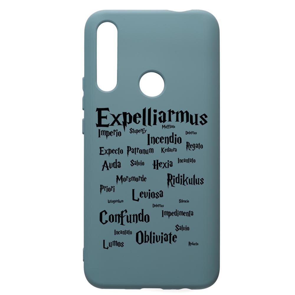Husa Premium Silicon Compatibila Cu Huawei P Smart Z, Harry Potter Spells, silicon, cu interiorul din material textil, protectie camera, Cornflower, PCF865