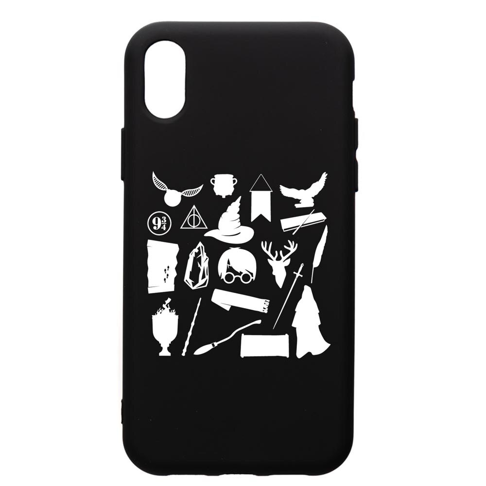 Husa Premium Silicon Compatibila Cu Apple iPhone XS Max, Harry Potter Symbols, silicon, cu interiorul din material textil, protectie camera, PB866