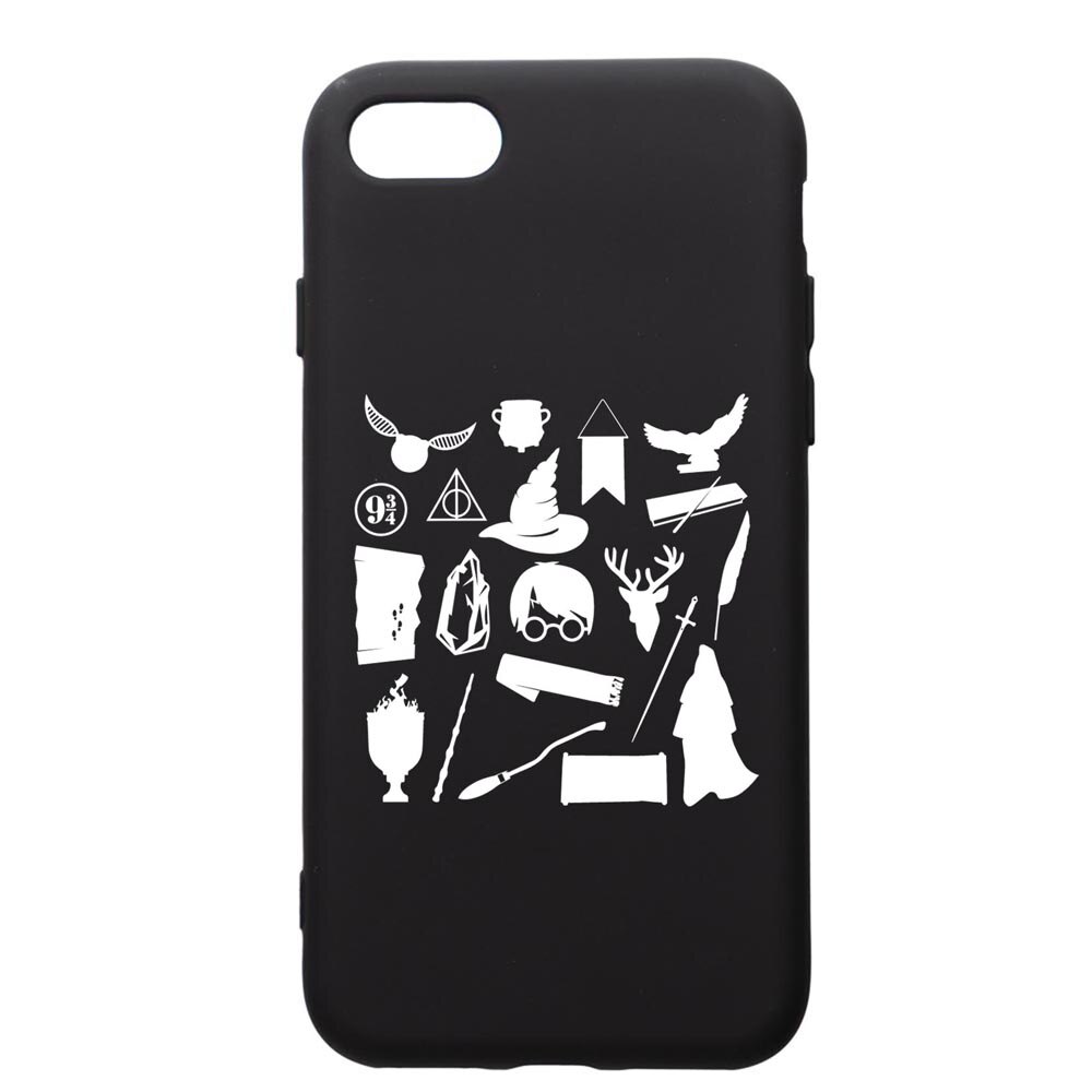 Husa Premium Silicon Compatibila Cu Apple iPhone SE 2 / iPhone 8 / iPhone 7, Harry Potter Symbols, silicon, cu interiorul din material textil, protectie camera, PB866