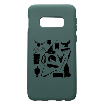 Husa Premium Silicon Compatibila Cu Samsung Galaxy S8, Harry Potter Symbols, cu interiorul din material textil, protectie camera, Forest Green, PFG866 Husa Premium Silicon Compatibila Cu Samsung Galaxy S8, Harry Potter Symbols, cu interiorul din material textil, protectie camera, Forest Green, PFG866
