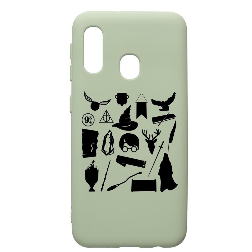 Husa Premium Silicon Compatibila Cu Samsung Galaxy A20e, Harry Potter Symbols, cu interiorul din material textil, protectie camera, Beryl, PGR866