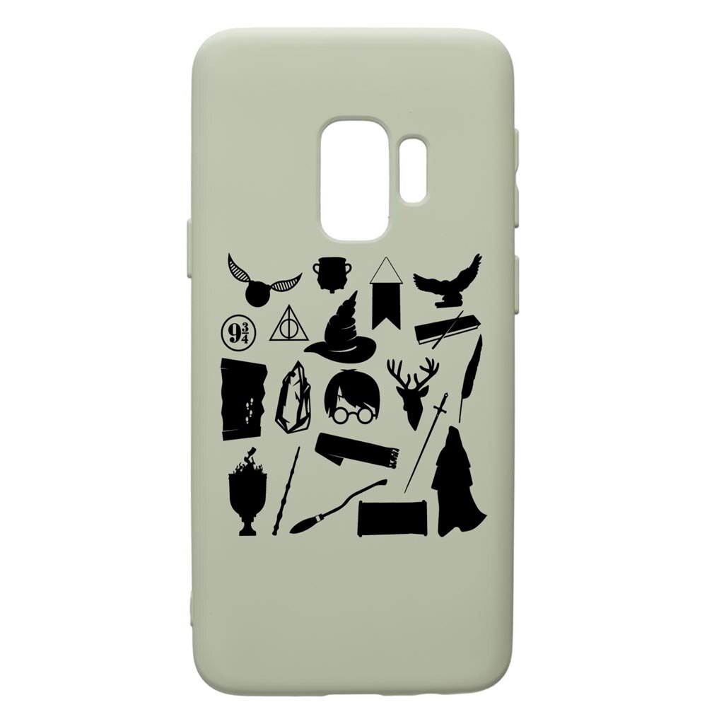 Husa Premium Silicon Compatibila Cu Samsung Galaxy S9, Harry Potter Symbols, cu interiorul din material textil, protectie camera, Beryl, PGR866