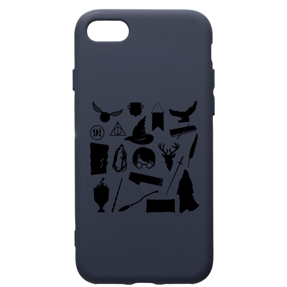 Husa Premium Silicon Compatibila Cu Apple IPhone SE 2 / iPhone 8 / iPhone 7, Harry Potter Symbols, cu interiorul din material textil, protectie camera, Alaskan Blue, PAB866