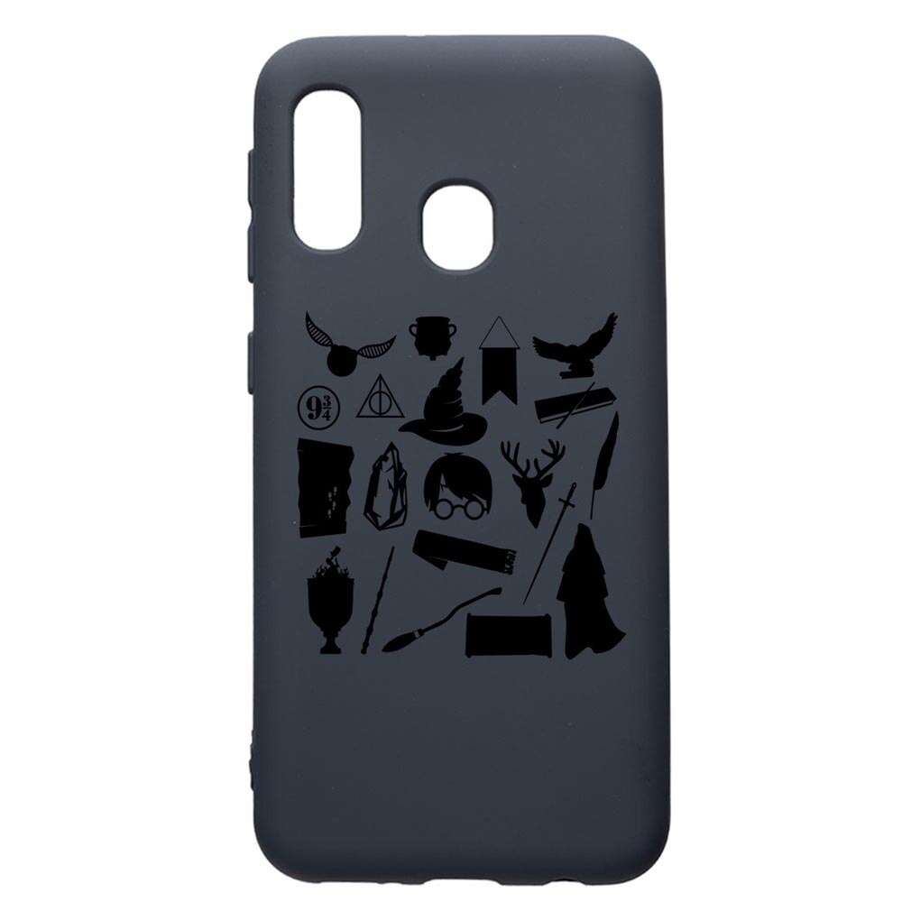 Husa Premium Silicon Compatibila Cu Samsung Galaxy A20E, Harry Potter Symbols, cu interiorul din material textil, protectie camera, Alaskan Blue, PAB866