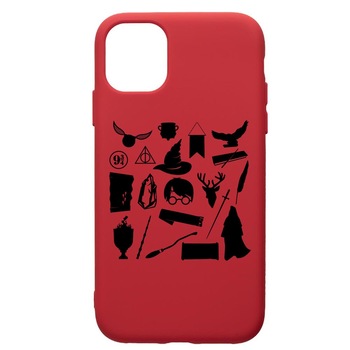Husa Premium Silicon Compatibila Cu Apple iPhone 12 Mini, Harry Potter Symbols, silicon, cu interiorul din material textil, protectie camera, Red, PR866 Husa Premium Silicon Compatibila Cu Apple iPhone 12 Mini, Harry Potter Symbols, silicon, cu interiorul din material textil, protectie camera, Red, PR866