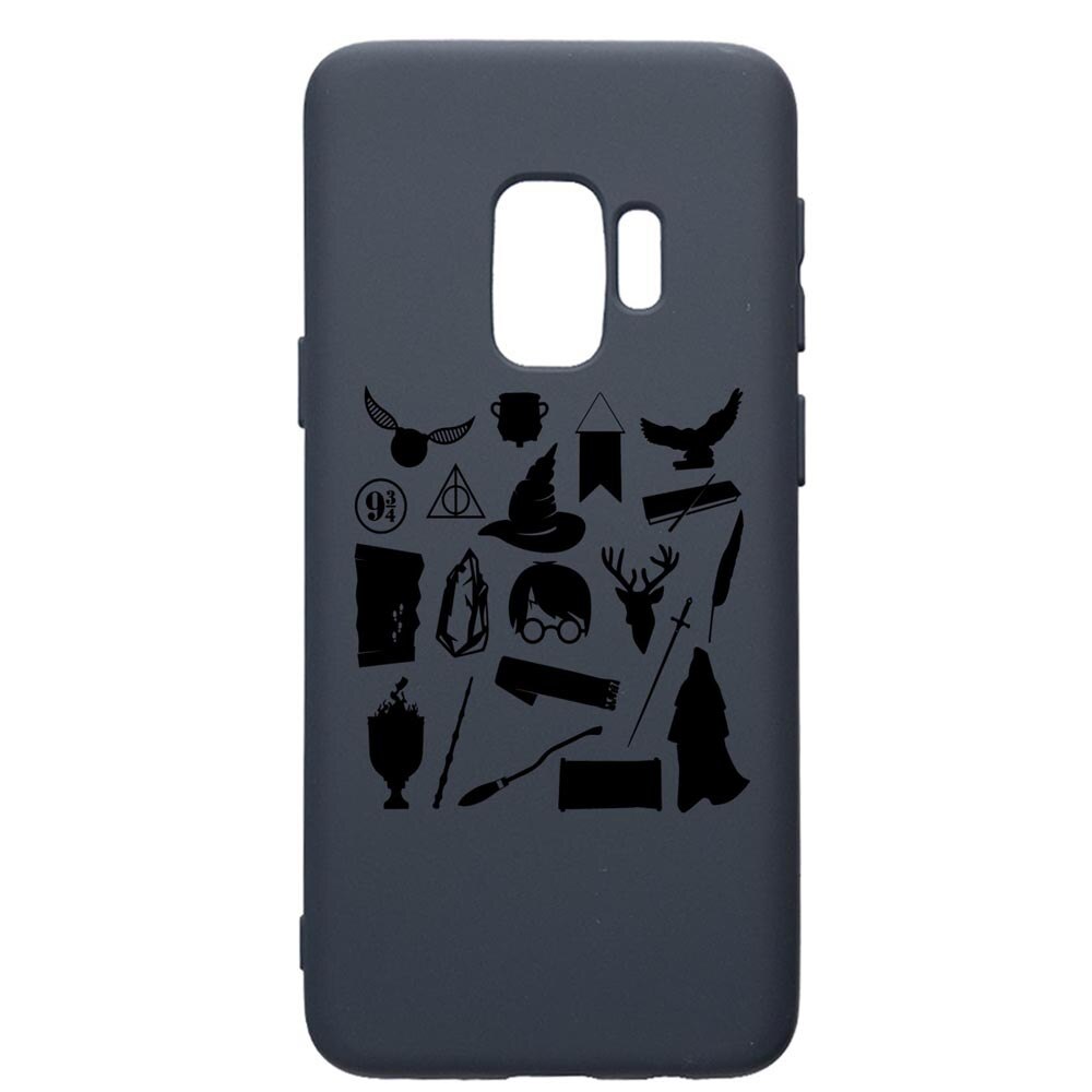 Husa Premium Silicon Compatibila Cu Samsung Galaxy S9, Harry Potter Symbols, cu interiorul din material textil, protectie camera, Alaskan Blue, PAB866