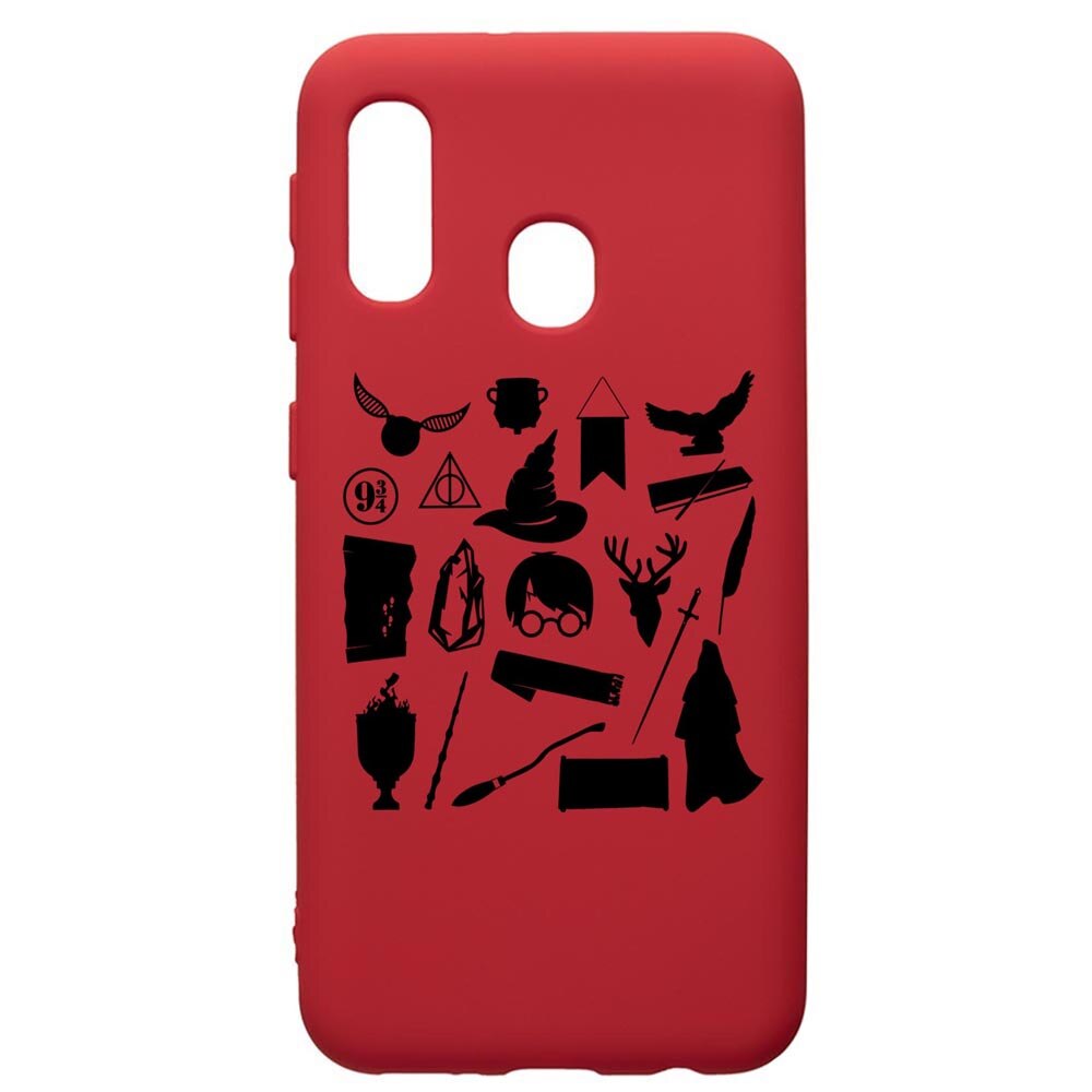 Husa Premium Silicon Compatibila Cu Samsung Galaxy A20E, Harry Potter Symbols, silicon, cu interiorul din material textil, protectie camera, Red, PR866