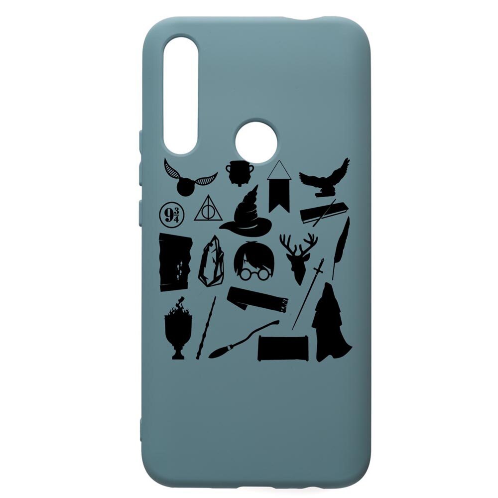 Husa Premium Silicon Compatibila Cu Huawei Y7 2019, Harry Potter Symbols, silicon, cu interiorul din material textil, protectie camera, Cornflower, PCF866