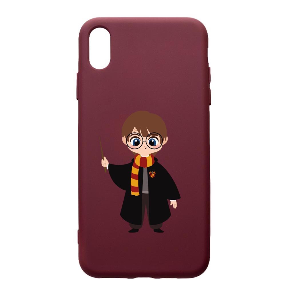 Husa Premium Silicon compatibila cu Apple iPhone XS Max, Harry Potter Animated, cu interiorul din material textil, protectie camera, Burgundy, PBR867