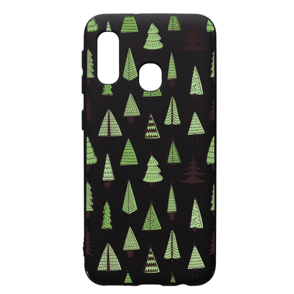Husa Premium Silicon Compatibila Cu Samsung Galaxy A20E, Christmas Tree Shapes, silicon, cu interiorul din material textil, protectie camera, PB872