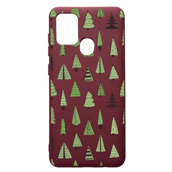 Husa Premium Silicon compatibila cu Samsung Galaxy A21S, Christmas Tree Shapes, cu interiorul din material textil, protectie camera, Burgundy, PBR872 Husa Premium Silicon compatibila cu Samsung Galaxy A21S, Christmas Tree Shapes, cu interiorul din material textil, protectie camera, Burgundy, PBR872