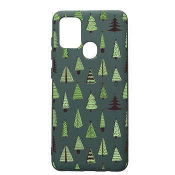 Husa Premium Silicon Compatibila Cu Samsung Galaxy A21S, Christmas Tree Shapes, cu interiorul din material textil, protectie camera, Forest Green, PFG872 Husa Premium Silicon Compatibila Cu Samsung Galaxy A21S, Christmas Tree Shapes, cu interiorul din material textil, protectie camera, Forest Green, PFG872