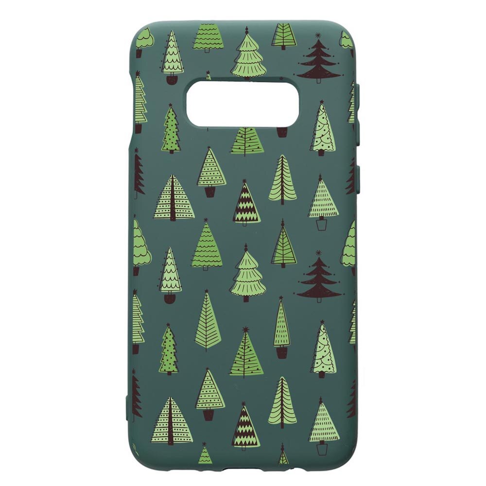 Husa Premium Silicon Compatibila Cu Samsung Galaxy S8, Christmas Tree Shapes, cu interiorul din material textil, protectie camera, Forest Green, PFG872