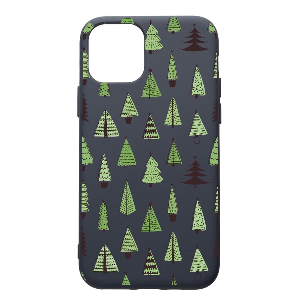 Husa Premium Silicon Compatibila Cu Apple IPhone 12 Pro Max, Christmas Tree Shapes, cu interiorul din material textil, protectie camera, Alaskan Blue, PAB872