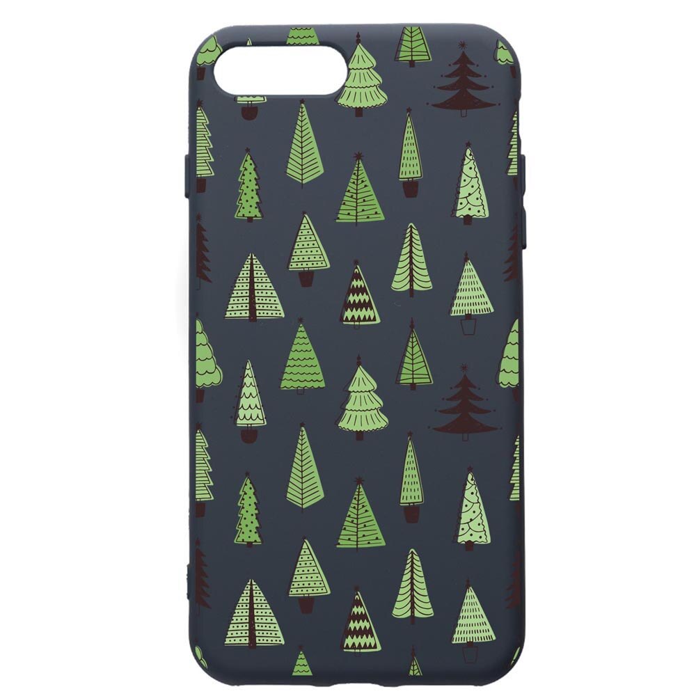 Husa Premium Silicon Compatibila Cu Apple iPhone 8 Plus / iPhone 7 Plus, Christmas Tree Shapes, cu interiorul din material textil, protectie camera, Alaskan Blue, PAB872