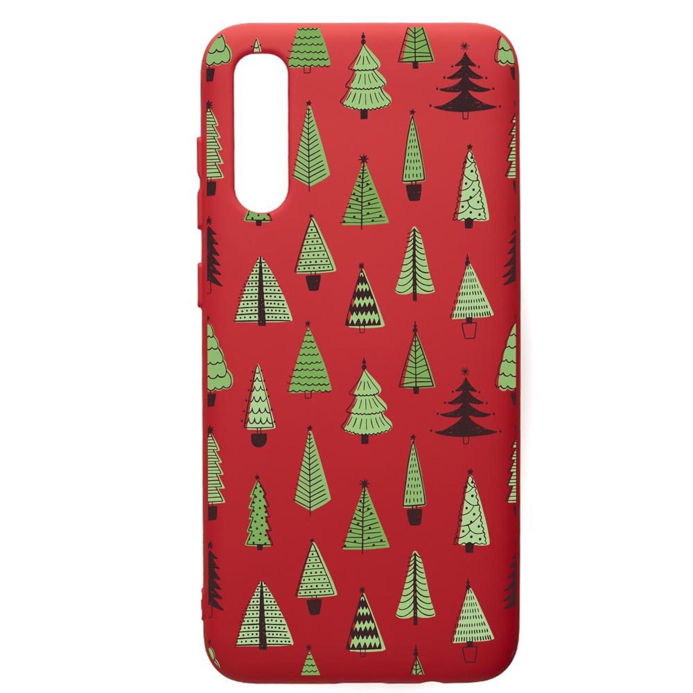 Husa Premium Silicon Compatibila Cu Samsung Galaxy A30S, Christmas Tree Shapes, silicon, cu interiorul din material textil, protectie camera, Red, PR872